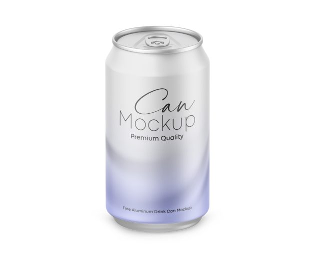 free matte soda can mockup