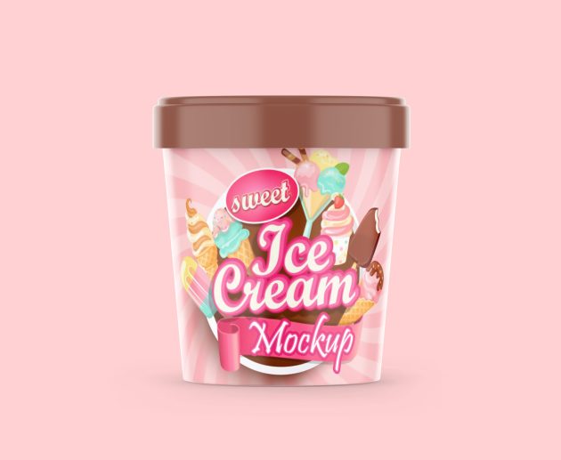 Free ice cream cup mockup