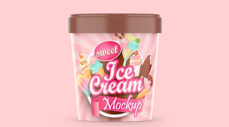 Free ice cream cup mockup