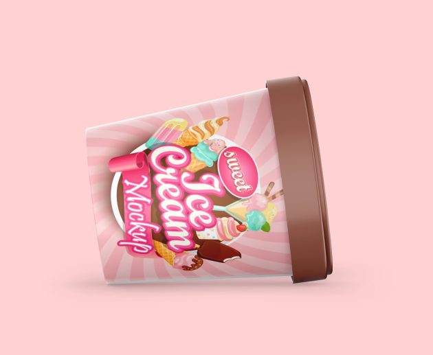 Ice cream container mockup