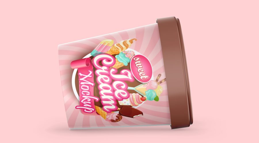 Ice cream container mockup
