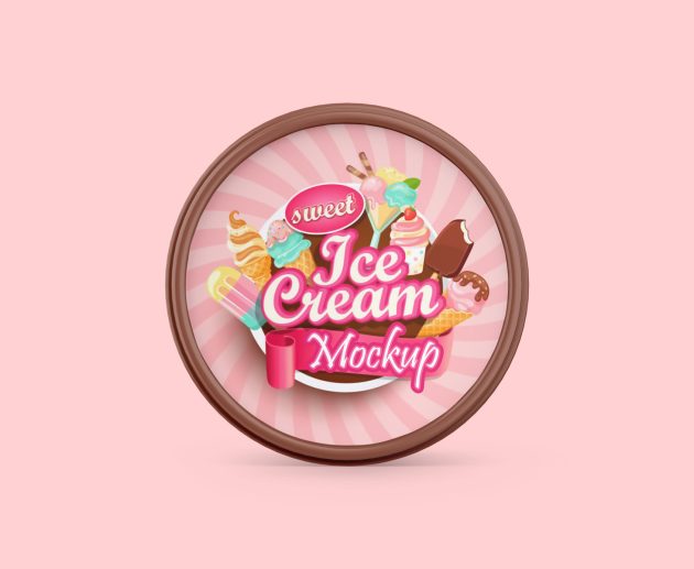 Free ice cream cup mockup psd download