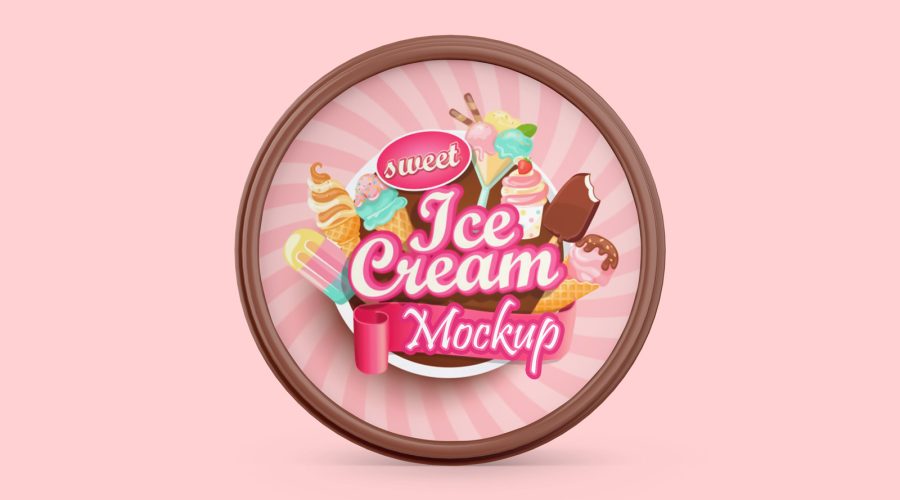 Free ice cream cup mockup psd download