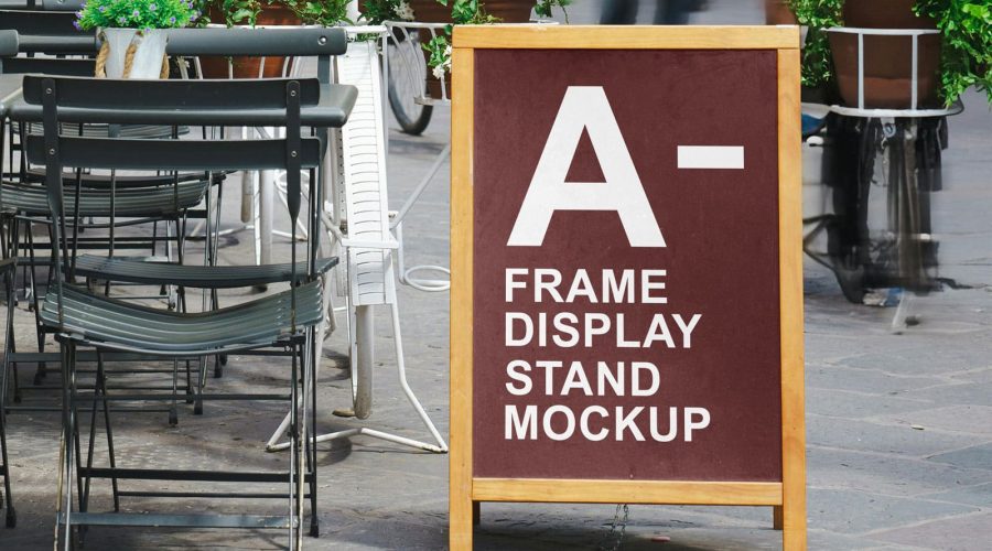 Free Sidewalk A-Stand Mockup