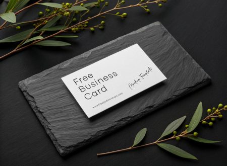 free business card on stone mockup(US & EU size)